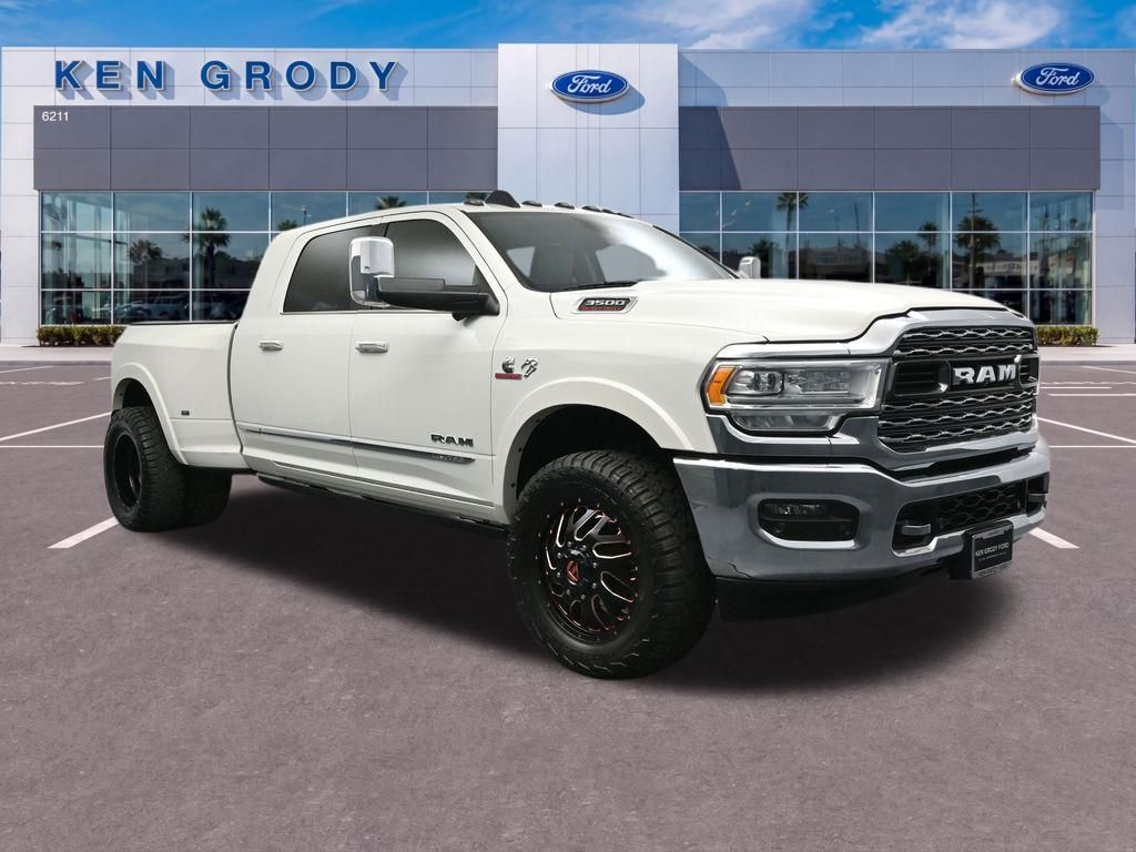 Pearl White 2020 RAM 3500 Limited Mega Cab DRW 4WD Pickup Truck Four-Wheel Drive 6-Speed Automatic