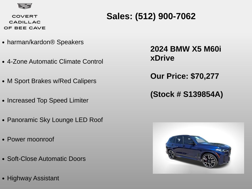 Used Car 2024 Bmw X5  M60i For Sale Under $80,000 In Austin, Texas