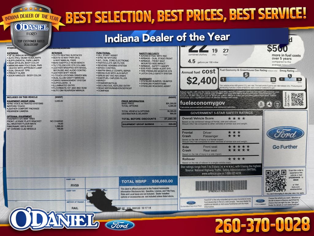 Ingot Silver Metallic 2014 Ford Edge SUV / Crossover Front-Wheel Drive 6-Speed Automatic