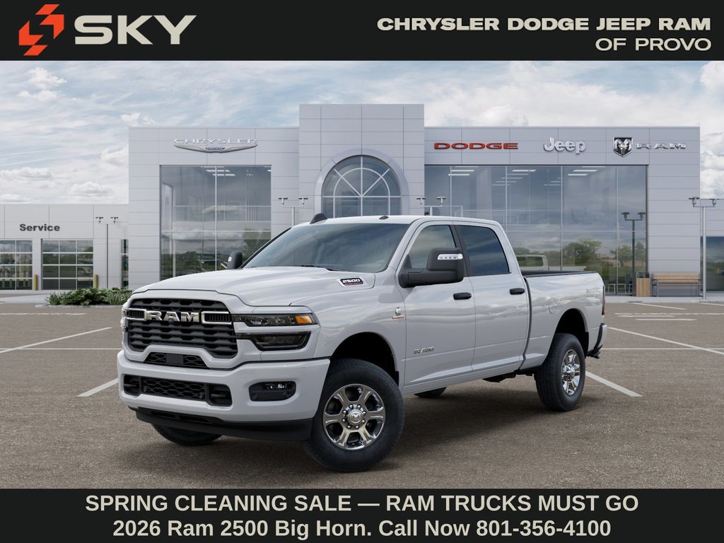 Bright White Clearcoat 2026 RAM 2500 Big Horn Crew Cab 4WD Pickup Truck Four-Wheel Drive 8-Speed Automatic