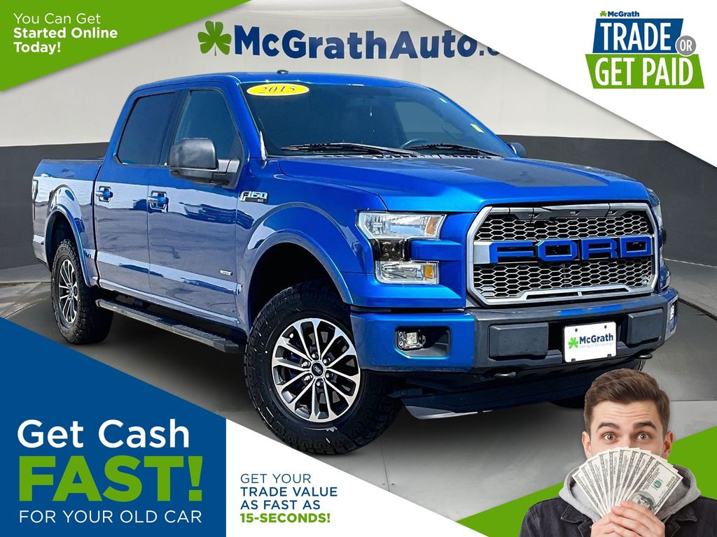 Blue Flame Metallic 2015 Ford F-150 Pickup Truck Four-Wheel Drive 6-Speed Automatic