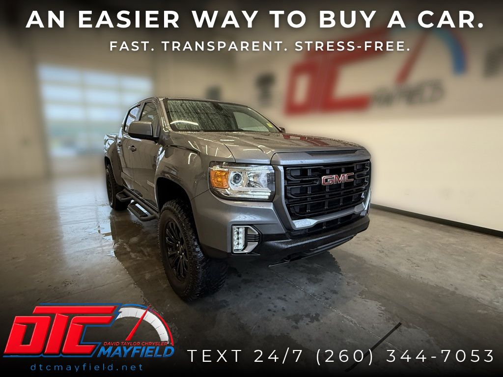 Gray (Satin Steel Metallic) 2021 GMC Canyon Pickup Truck Four-Wheel Drive 8-Speed Automatic
