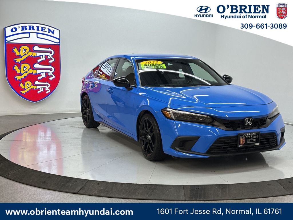 Blue 2022 Honda Civic Hatchback Sport FWD Hatchback Front-Wheel Drive Continuously Variable Transmission