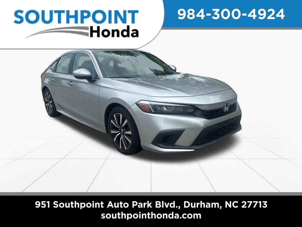 Silver 2022 Honda Civic Sedan Front-Wheel Drive Continuously Variable Transmission