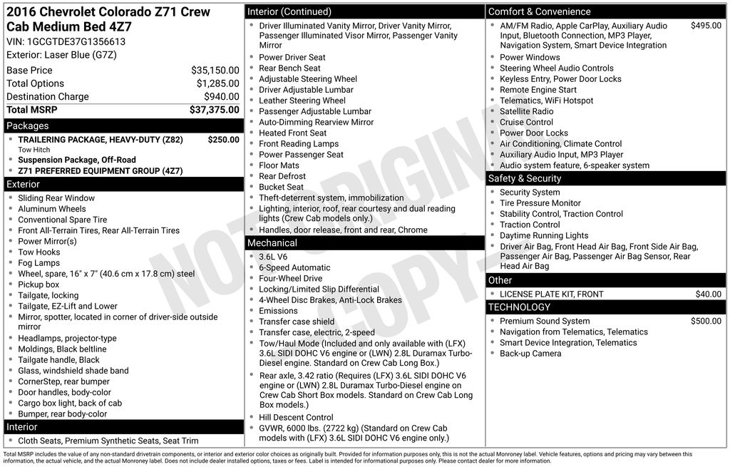 2016 Chevrolet Colorado Z71