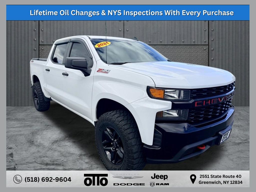 Summit White 2021 Chevrolet Silverado 1500 Pickup Truck Four-Wheel Drive 6-Speed Automatic Overdrive