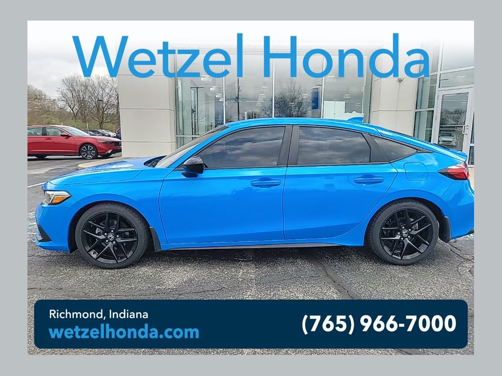 Blue 2024 Honda Civic Hatchback Sport FWD Hatchback Front-Wheel Drive Continuously Variable Transmission