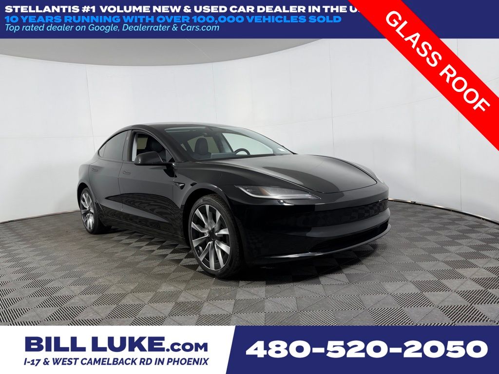 Solid Black 2024 Tesla Model 3 RWD Sedan Rear-Wheel Drive 1-Speed Automatic