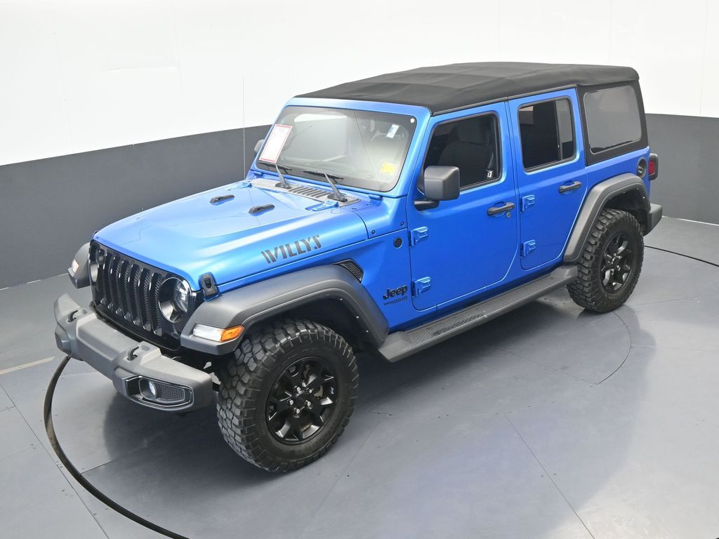 Used 2022 Hydro Blue Pearl Coat Jeep Unlimited Willys image 43