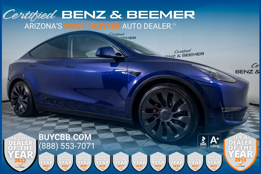 Blue 2025 Tesla Model Y Performance AWD SUV / Crossover All-Wheel Drive 1-Speed Automatic