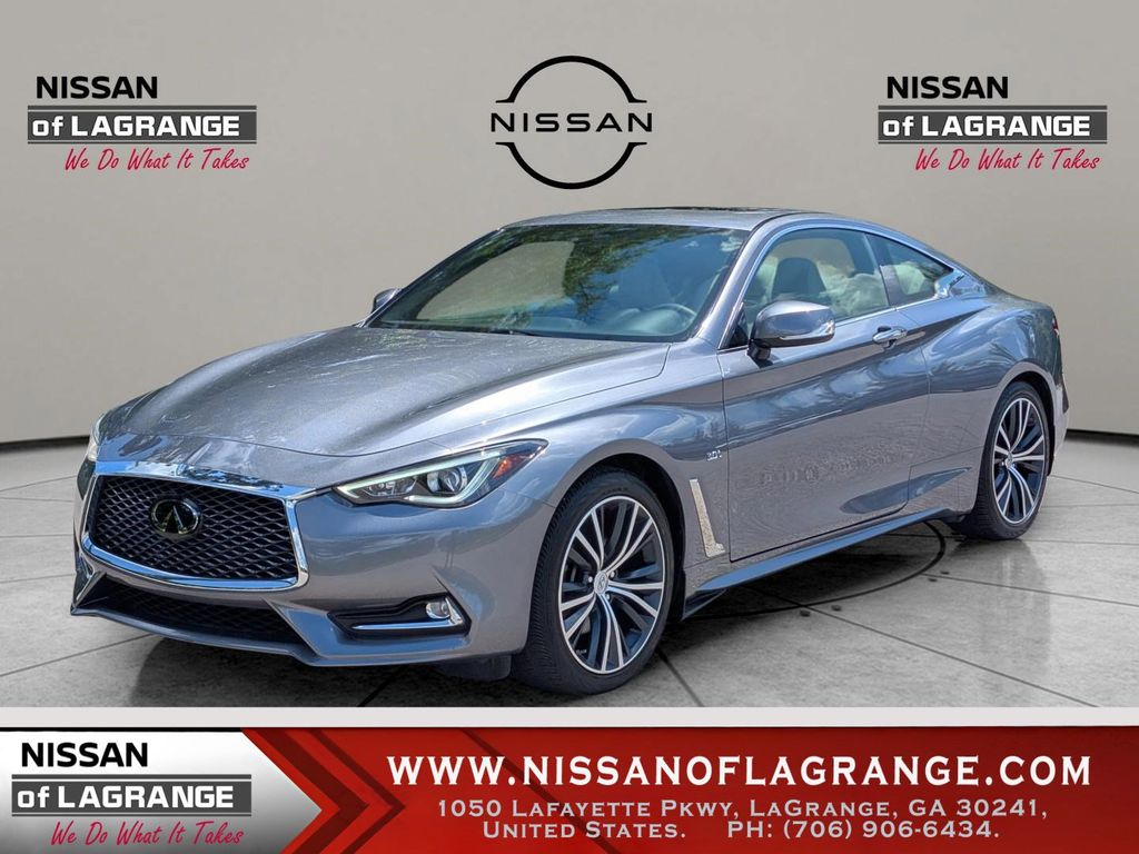 Gray (Graphite Shadow) 2019 INFINITI Q60 3.0t Luxe Coupe AWD Coupe All-Wheel Drive 7-Speed Automatic