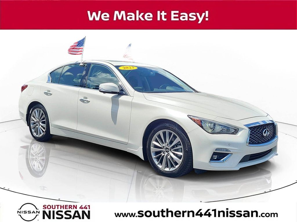 Majestic 2023 INFINITI Q50 Luxe RWD Sedan Rear-Wheel Drive 7-Speed Automatic Overdrive