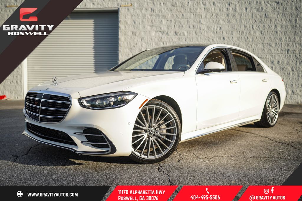 MANUFAKTUR Diamond White 2022 Mercedes-Benz S-Class S 500 4MATIC AWD Sedan All-Wheel Drive 9-Speed Automatic