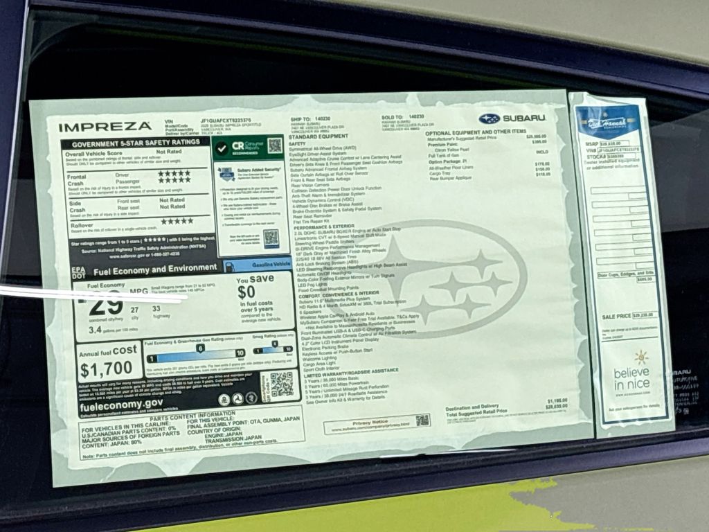 2026 Subaru Impreza Sport