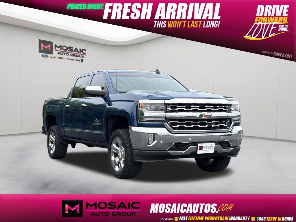 Deep Ocean Blue Metallic 2017 Chevrolet Silverado 1500 Pickup Truck Four-Wheel Drive 6-Speed Automatic Overdrive