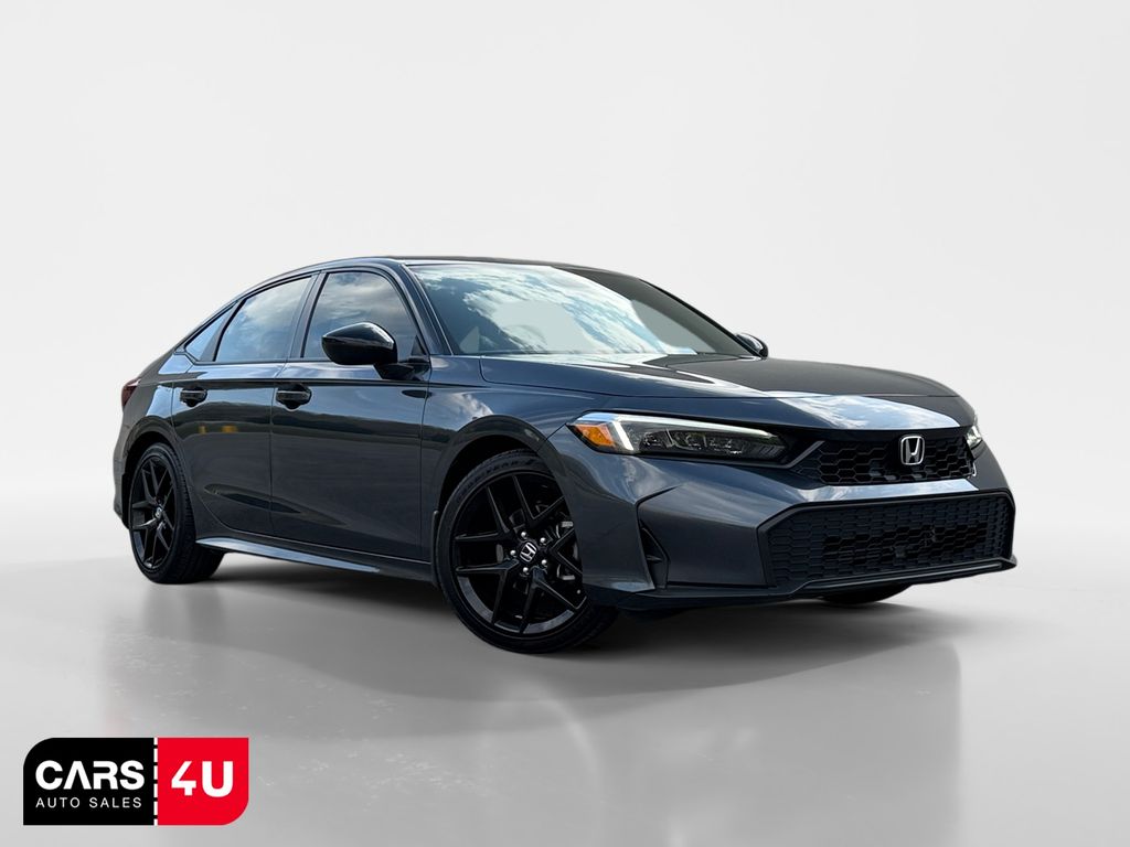 Blue 2025 Honda Civic Sport FWD Sedan Front-Wheel Drive Continuously Variable Transmission