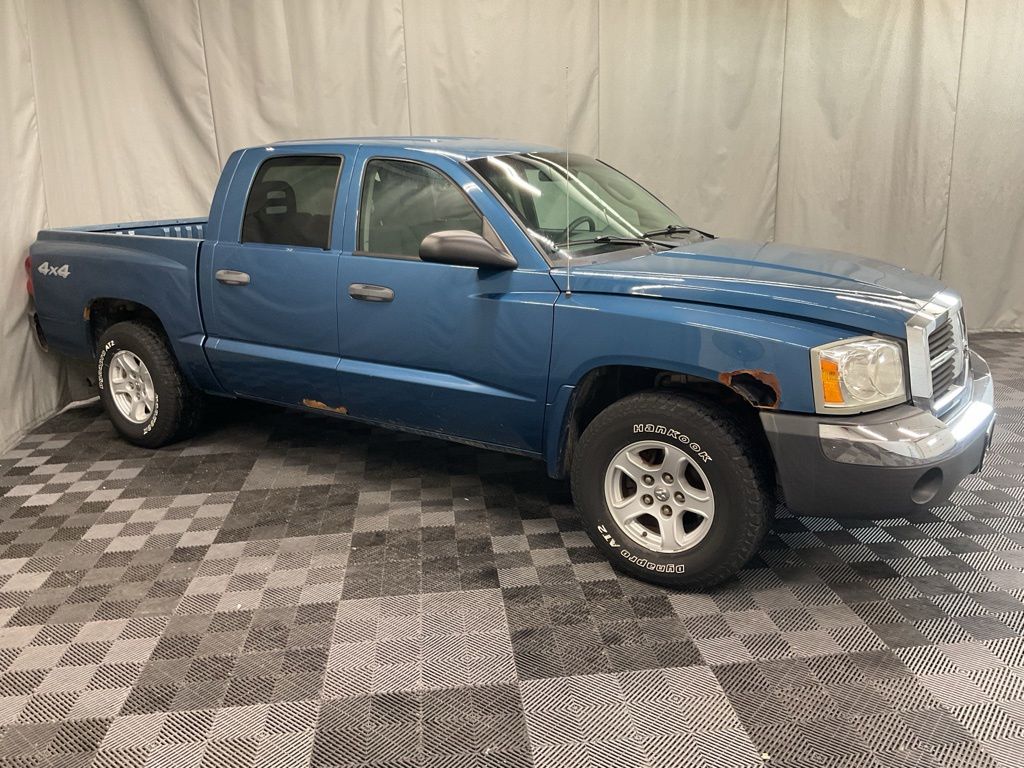 Atlantic Blue Pearl 2005 Dodge Dakota Pickup Truck Four-Wheel Drive 5-Speed Automatic