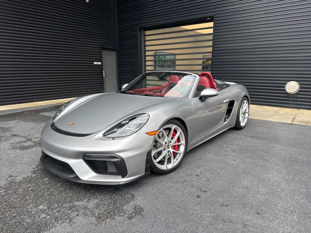 GT Silver Metallic 2022 Porsche 718 Boxster Spyder RWD Convertible Rear-Wheel Drive 7-Speed Automatic