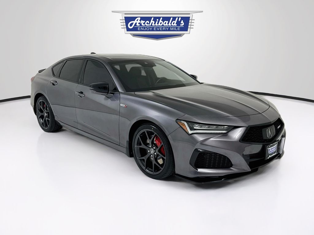 Gray (Modern Steel Metallic) 2023 Acura TLX Sedan All-Wheel Drive Automatic