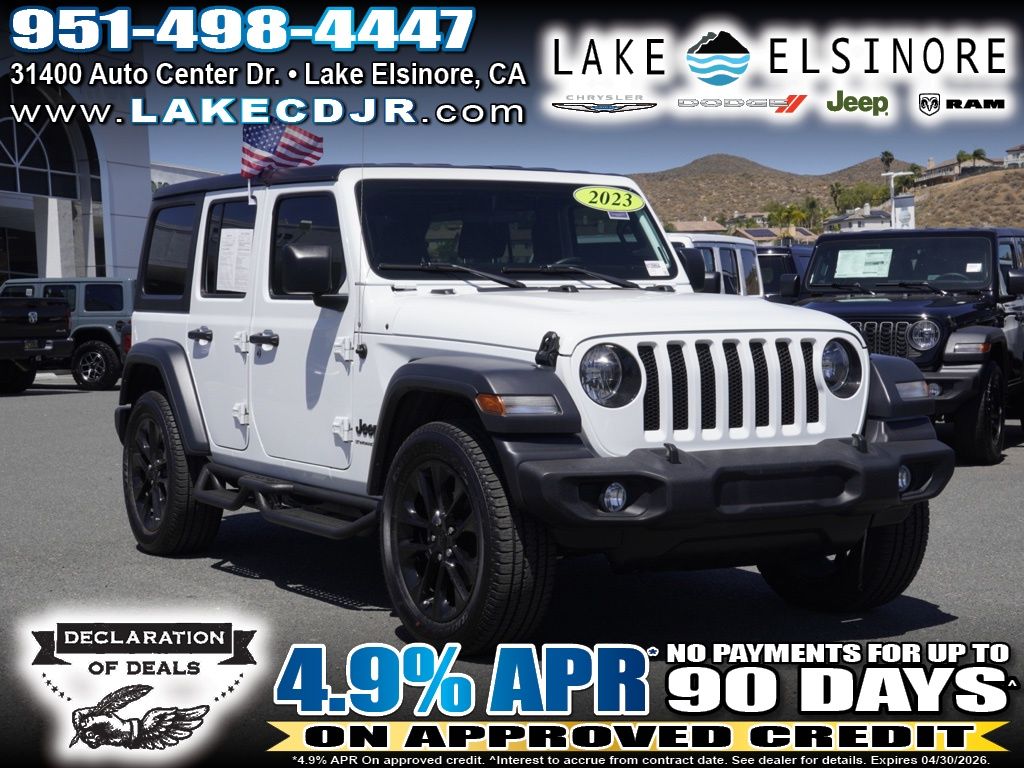 Bright White Clearcoat 2023 Jeep Wrangler Sport 4-Door 4WD SUV / Crossover Four-Wheel Drive 6-Speed Manual