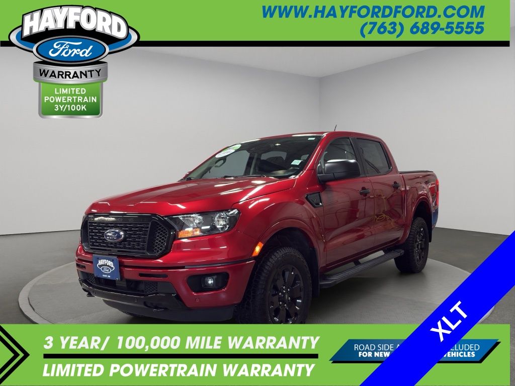 Red 2020 Ford Ranger XLT SuperCrew 4WD Pickup Truck Four-Wheel Drive Automatic