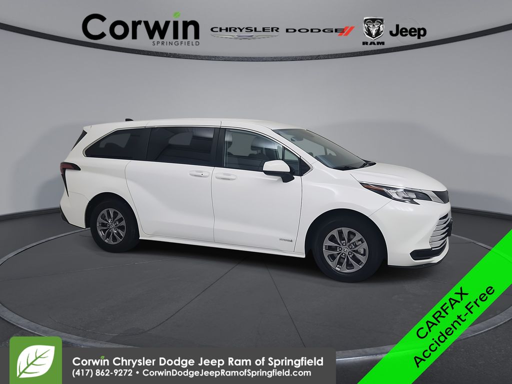 Super White 2021 Toyota Sienna Minivan Front-Wheel Drive Continuously Variable Transmission