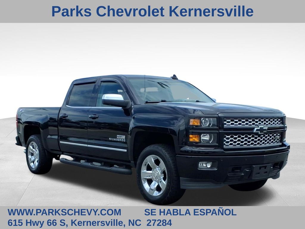 Black 2015 Chevrolet Silverado 1500 Pickup Truck Four-Wheel Drive 6-Speed Automatic Overdrive