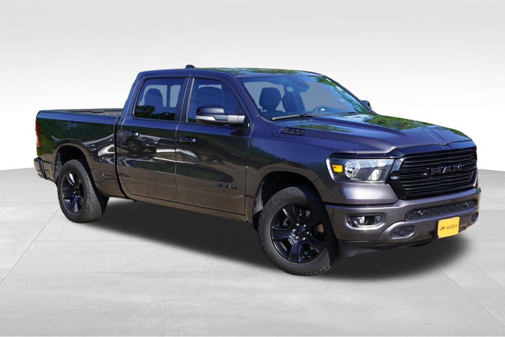 Gray (Granite Crystal Metallic Clearcoat) 2021 RAM 1500 Pickup Truck Four-Wheel Drive 8-Speed Automatic