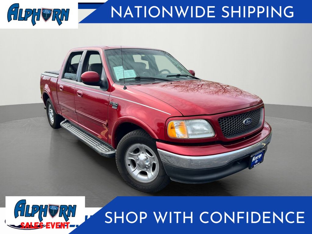 Red 2002 Ford F-150 Lariat Crew Cab SB Pickup Truck Rear-Wheel Drive 4-Speed Automatic Overdrive