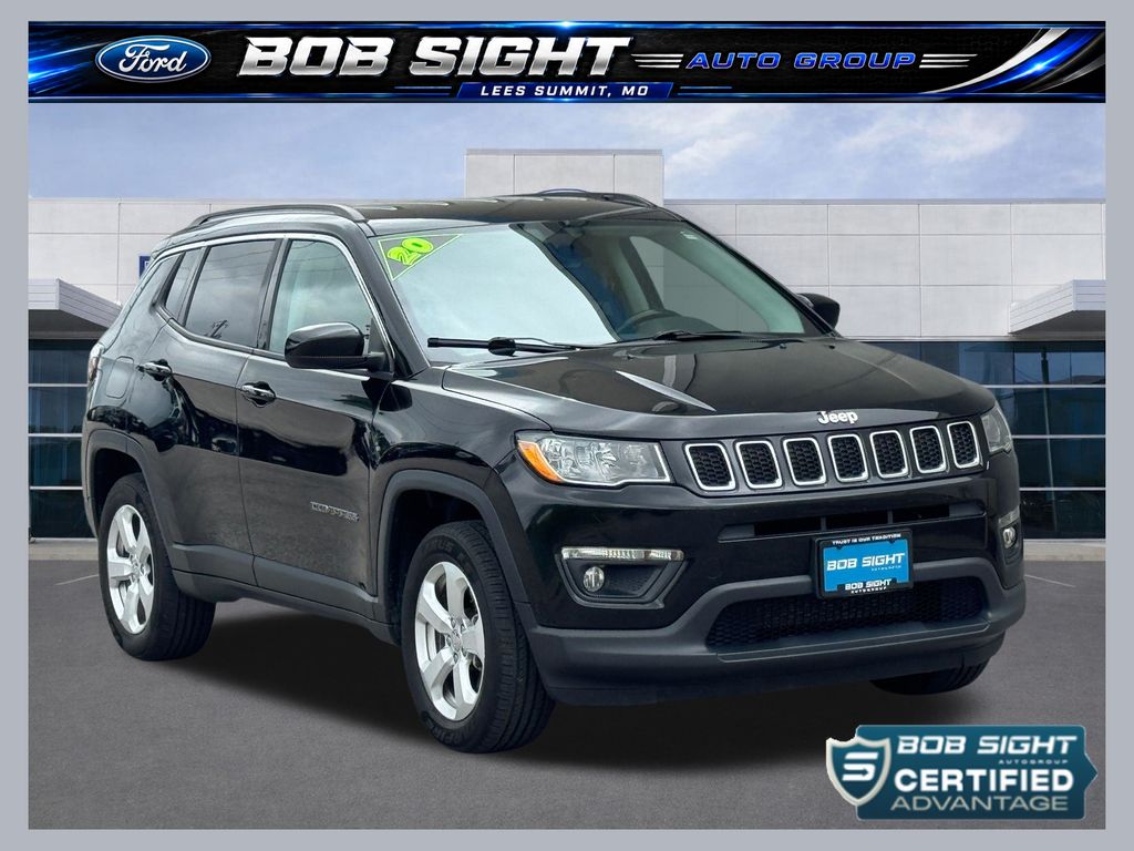 Diamond Black Crystal Pearlcoat 2020 Jeep Compass SUV / Crossover Four-Wheel Drive 9-Speed Automatic