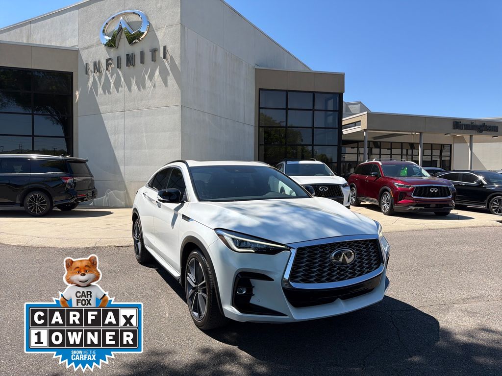Radiant White 2025 INFINITI QX55 Essential AWD SUV / Crossover All-Wheel Drive Continuously Variable Transmission