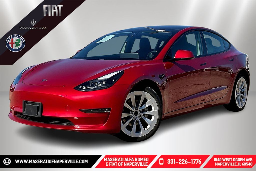 Red Multi-Coat 2021 Tesla Model 3 Long Range AWD Sedan All-Wheel Drive 1-Speed Automatic
