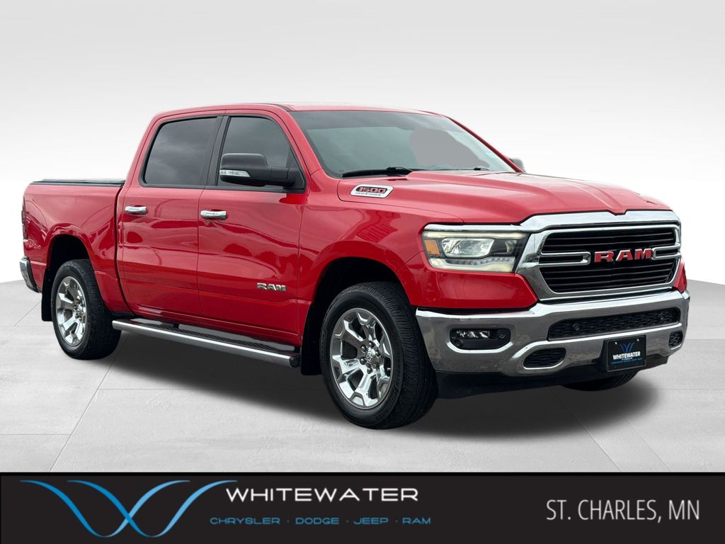 Flame Red Clearcoat 2021 RAM 1500 Pickup Truck Four-Wheel Drive 8-Speed Automatic