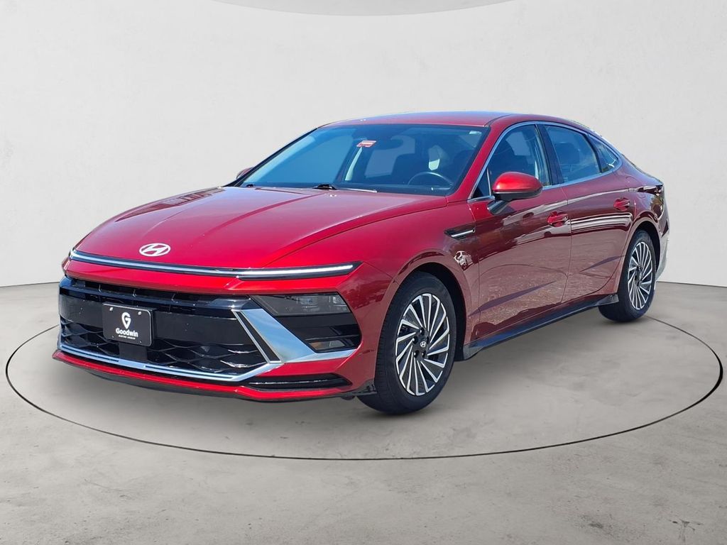 Red 2024 Hyundai Sonata Hybrid Sedan Front-Wheel Drive 6-Speed Automatic
