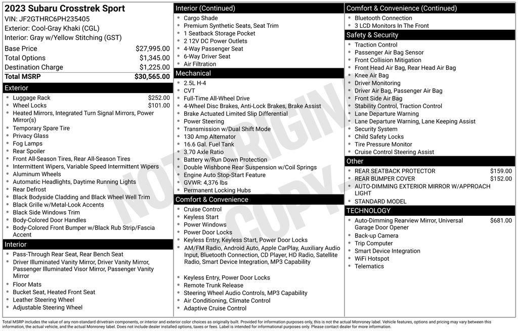 2023 Subaru Crosstrek Sport