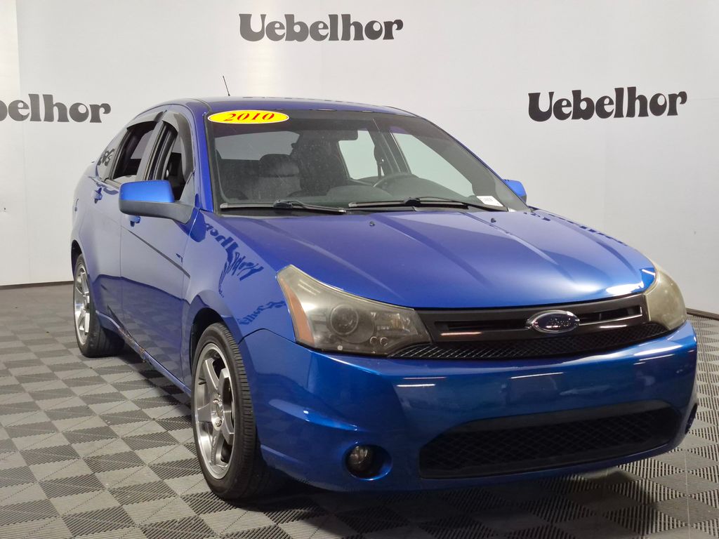 Blue 2010 Ford Focus SES Sedan Front-Wheel Drive 4-Speed Automatic