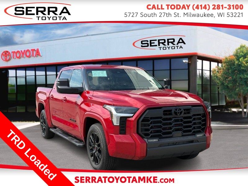 Red 2023 Toyota Tundra SR5 CrewMax Cab 4WD Pickup Truck Four-Wheel Drive Automatic