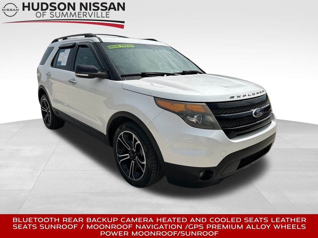 2014 White Platinum Clearcoat Metallic Ford Explorer Sport SUV