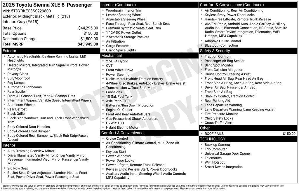 Used 2025 Black Toyota XLE image 5