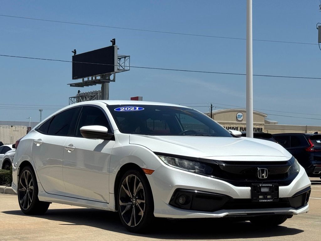 2021 Honda Civic Sport White at Central Houston Nissan