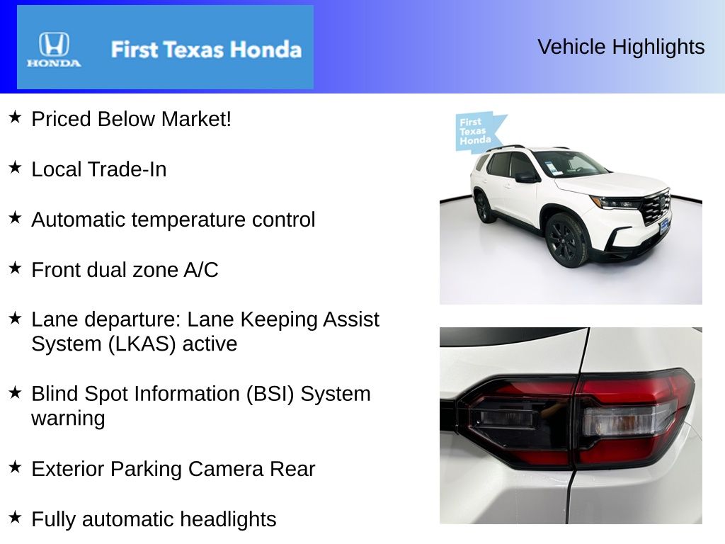 Used Car 2025 Honda Pilot  Sport For Sale Under $40,000 In Austin, Texas