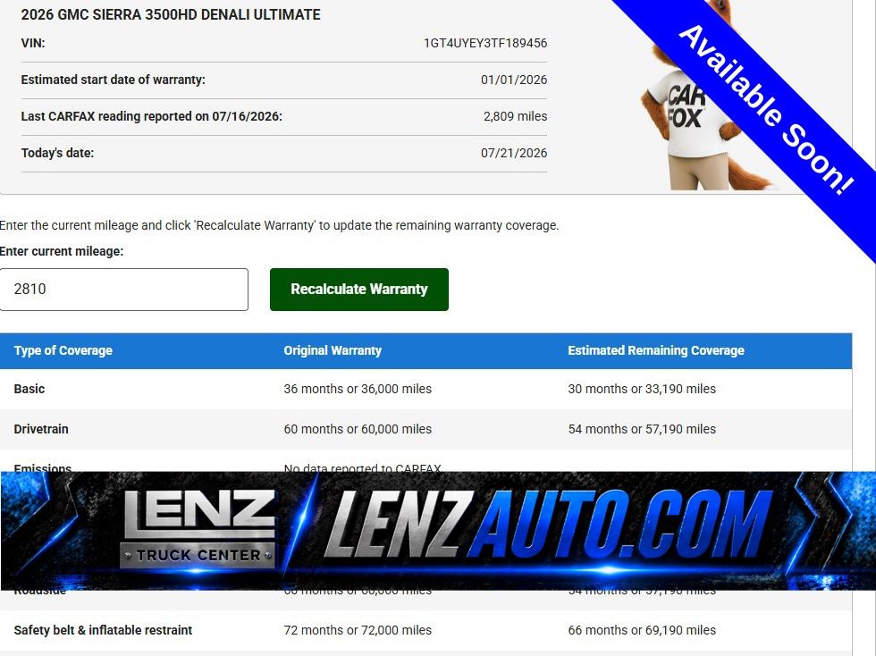 2026 GMC Sierra 3500HD Denali Ultimate Crew Cab 4WD