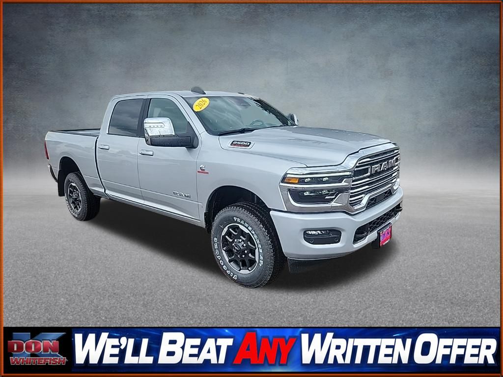 Silver 2026 RAM 2500 Laramie Crew Cab 4WD Pickup Truck Four-Wheel Drive 8-Speed Automatic