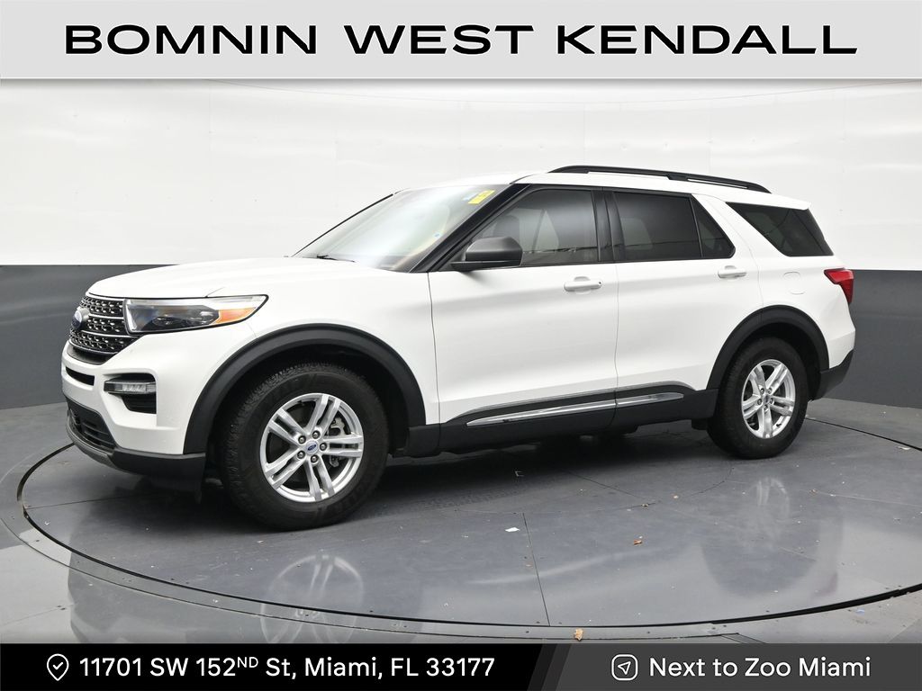 White Metallic 2023 Ford Explorer SUV / Crossover Rear-Wheel Drive Automatic