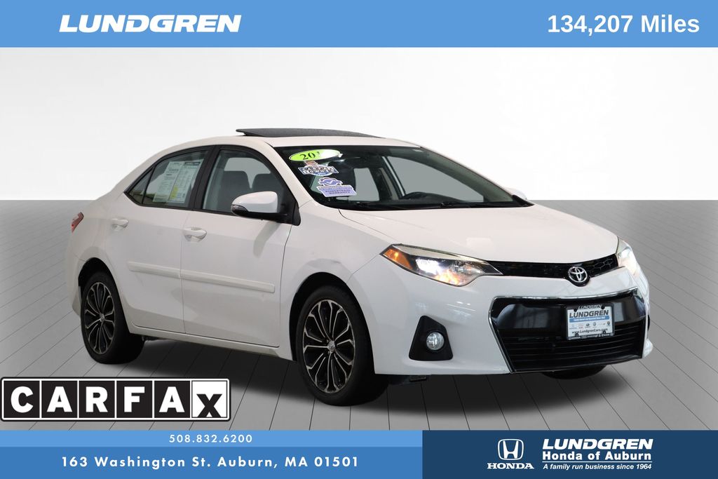 Super White 2015 Toyota Corolla Sedan Front-Wheel Drive Continuously Variable Transmission