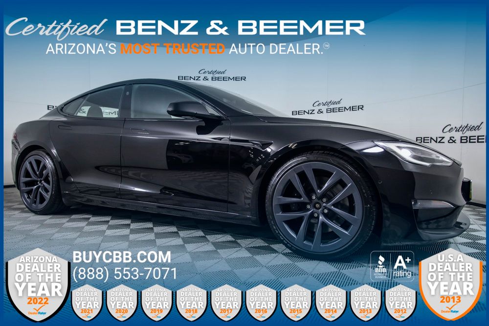 Black 2021 Tesla Model S Plaid AWD Sedan All-Wheel Drive 1-Speed Automatic