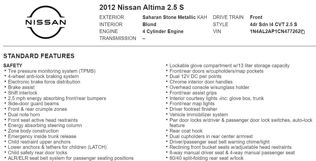 2012 Nissan Altima 2.5 S 28