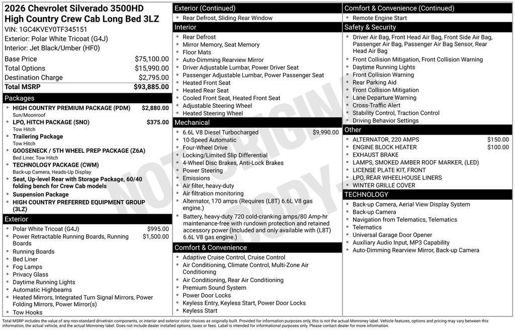 New 2026 White Chevrolet High Country image 8