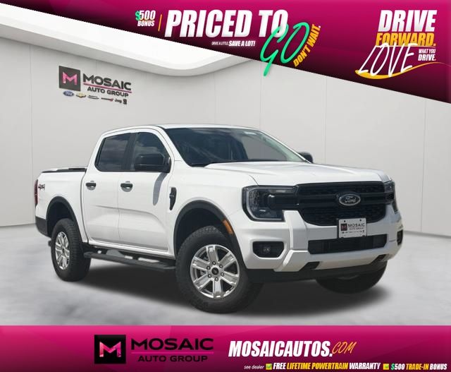 Oxford White 2025 Ford Ranger XL SuperCrew 4WD Pickup Truck Four-Wheel Drive Automatic