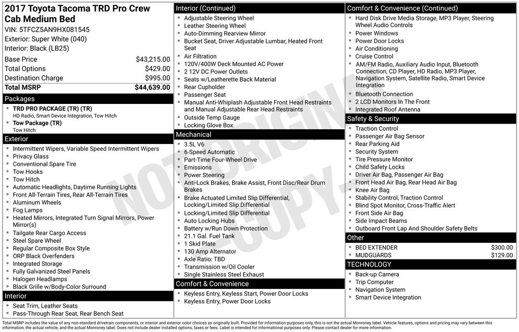 2017 Toyota Tacoma TRD Pro